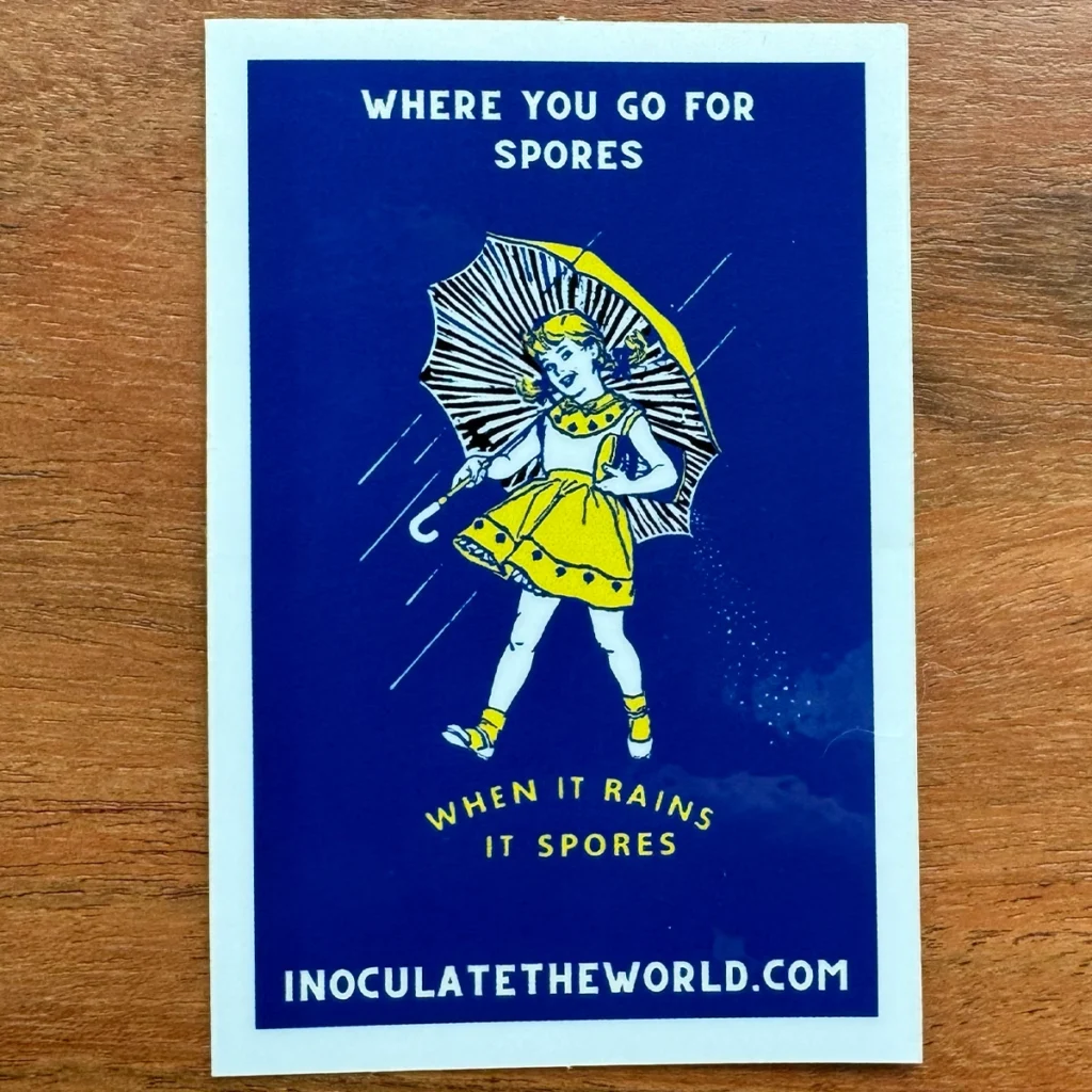 when it rains it spores mushroom sticker