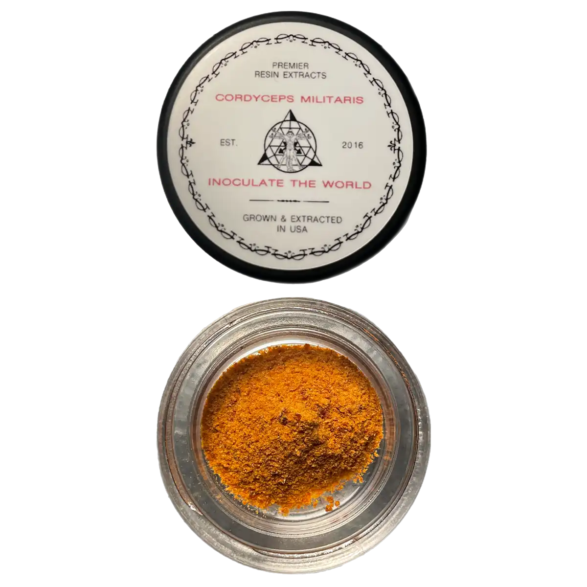 Labeled Cordyceps Resin jar